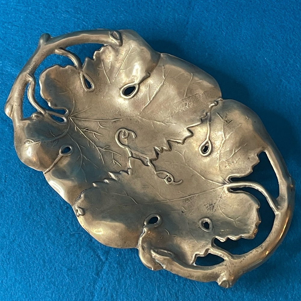 Solid Brass Vintage 1960’s Belgium Card Tray. Art Nouveau design. 1960’s